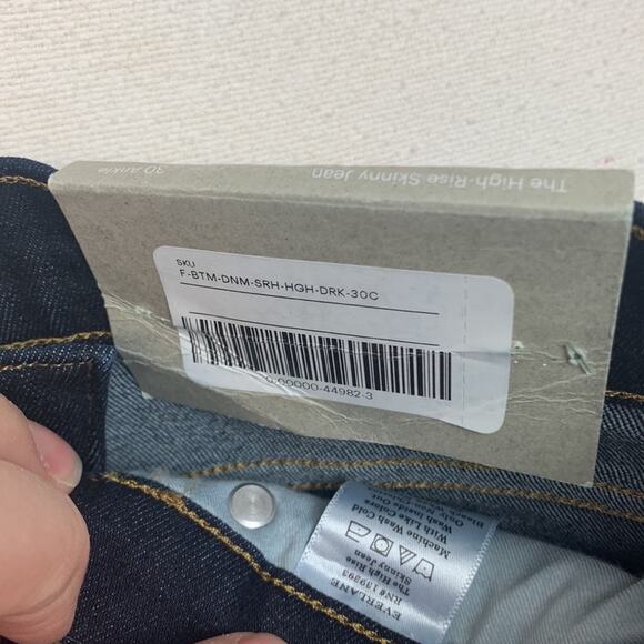 Everlane womens 30 jeans high rise skinny ankle new casual basic dark - Picture 7 of 12